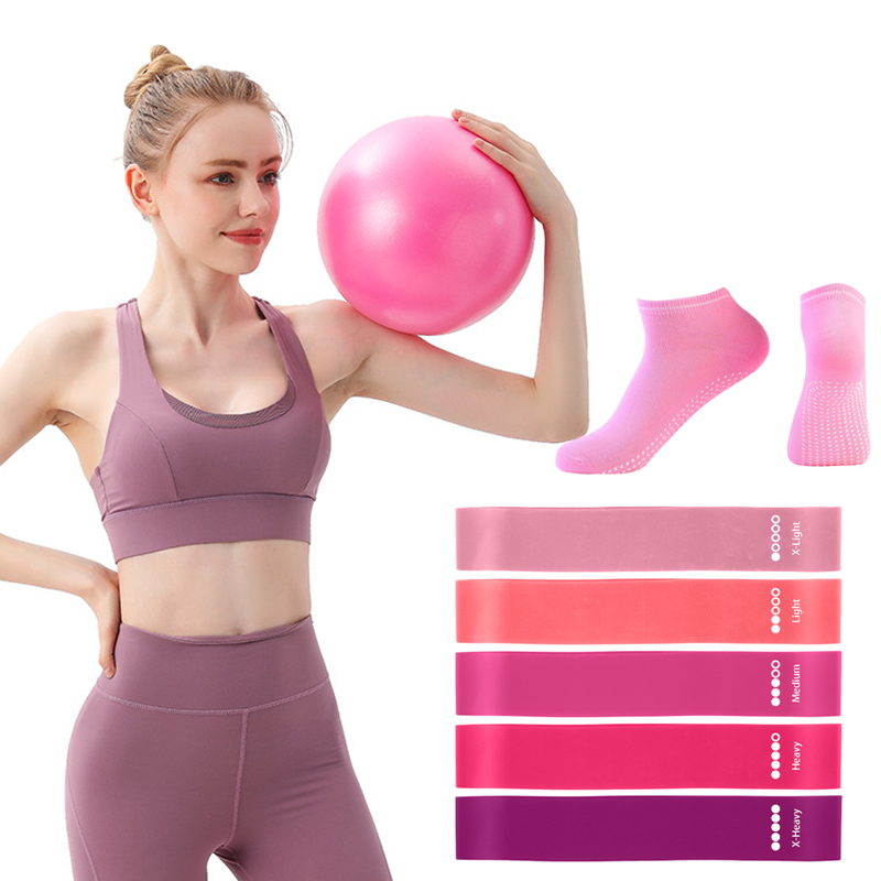 Pilates Yoga Kit - Pilates Bal Weerstandsbanden Grip Sokken Sets,