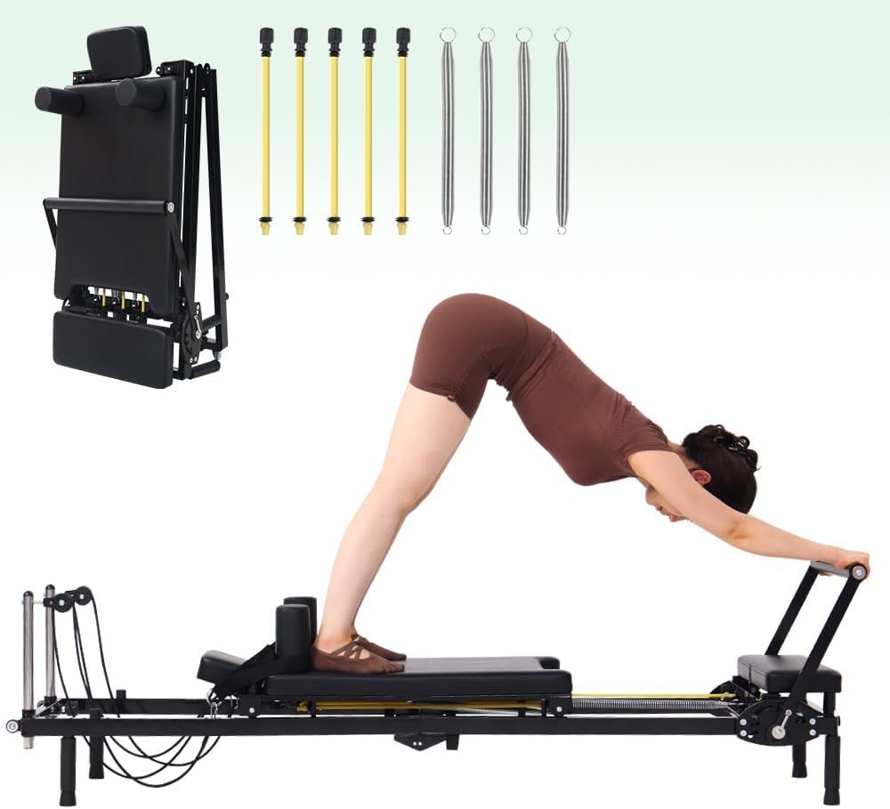 Pilates Reformer Spring - Opvouwbare Pilates Reformer-machine, 2-in-1 weerstand via