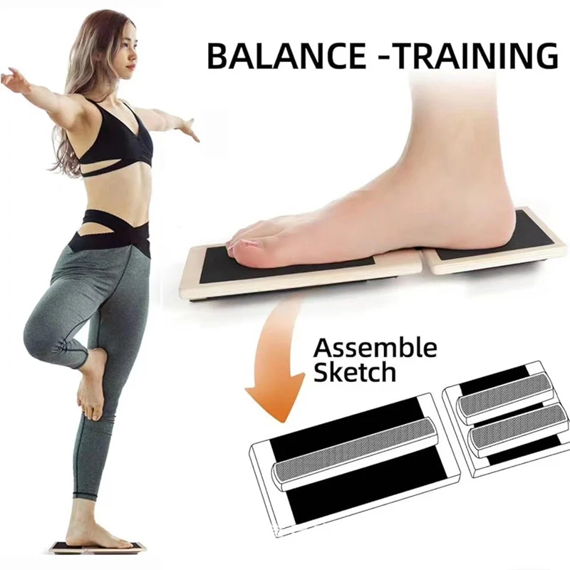 Pilates Yoga Shoes - Houten enkele voettrainer Balance Board voor