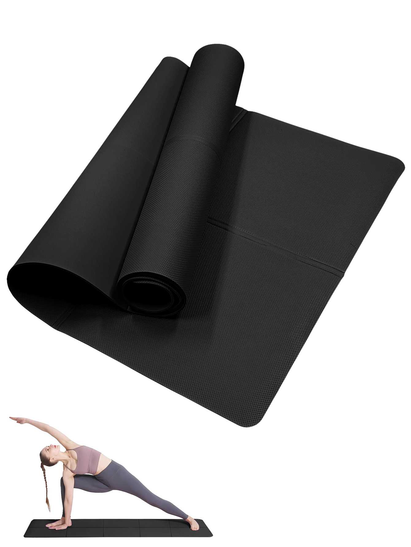 Pilates Yoga Matte - Opvouwbare yogamat Zwart Eco-vriendelijk EVA Opvouwbare