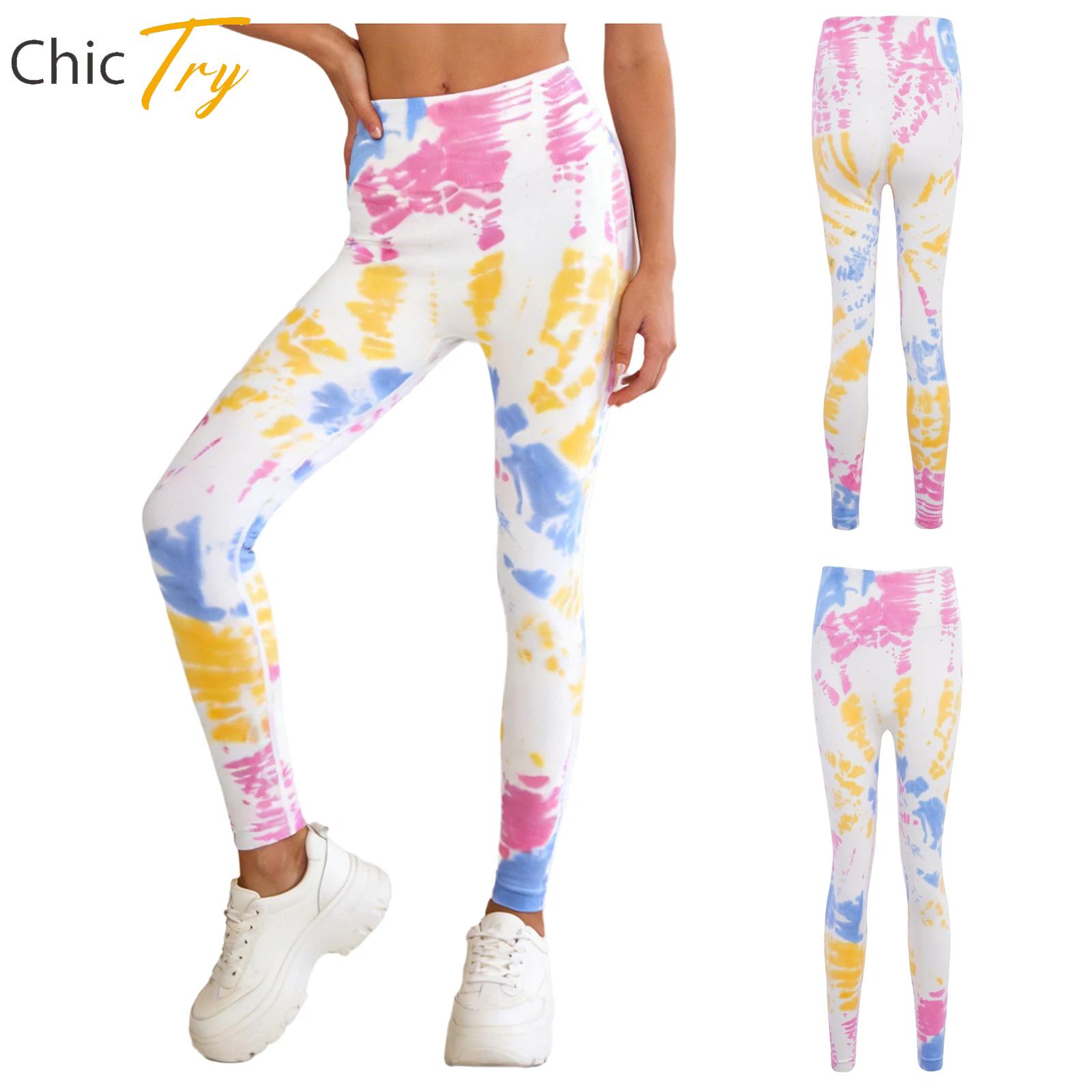Pilates In Yoga Pants - Dames tie-dyed stretchy gym yoga broek