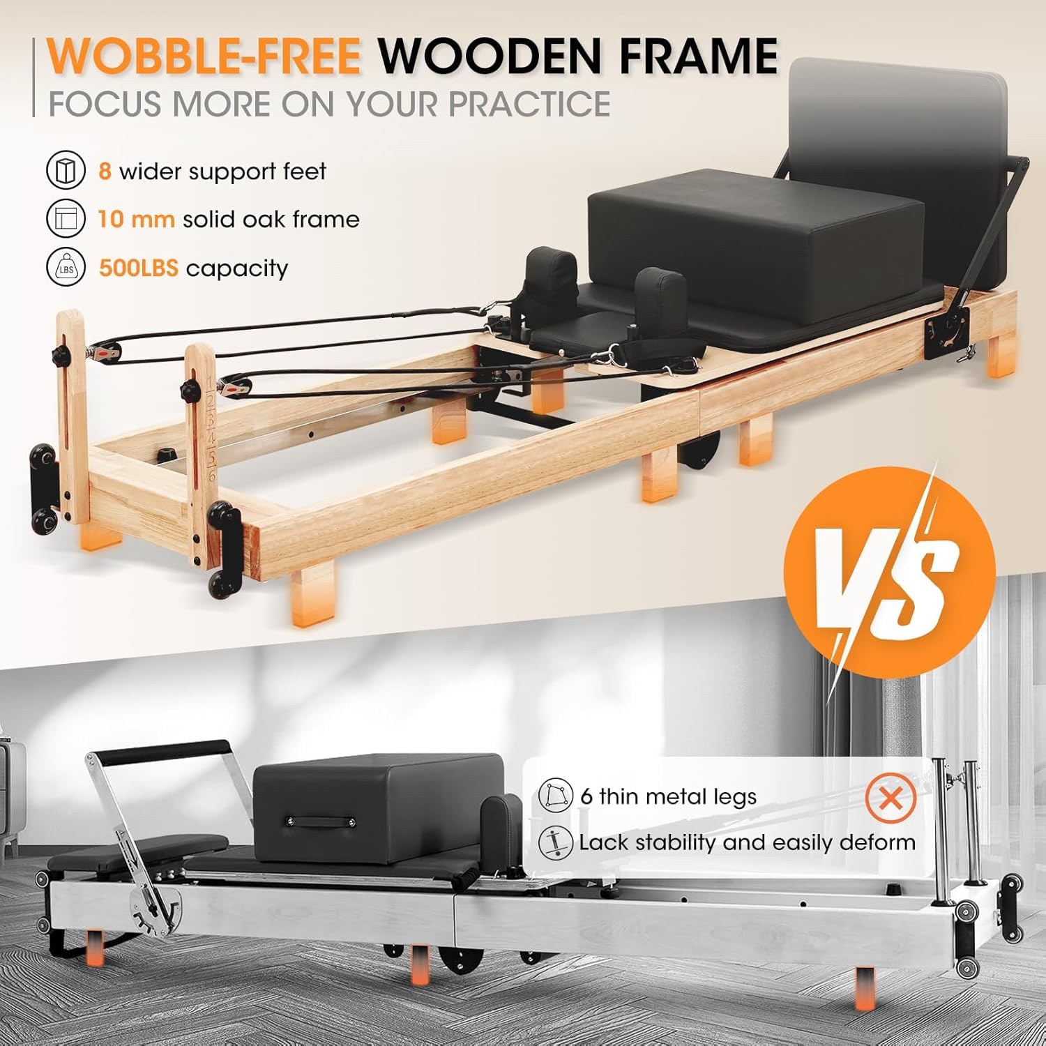 Houten Pilates Reformer met ve - Pilates Reformer Spring recensie en prijs
