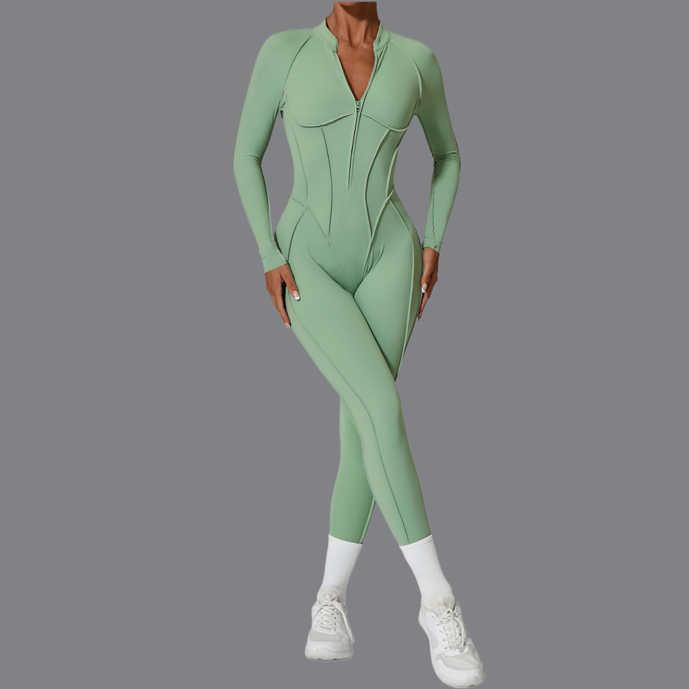 Naadloze jumpsuit met rits voo - Pilates Yoga Kit recensie en prijs
