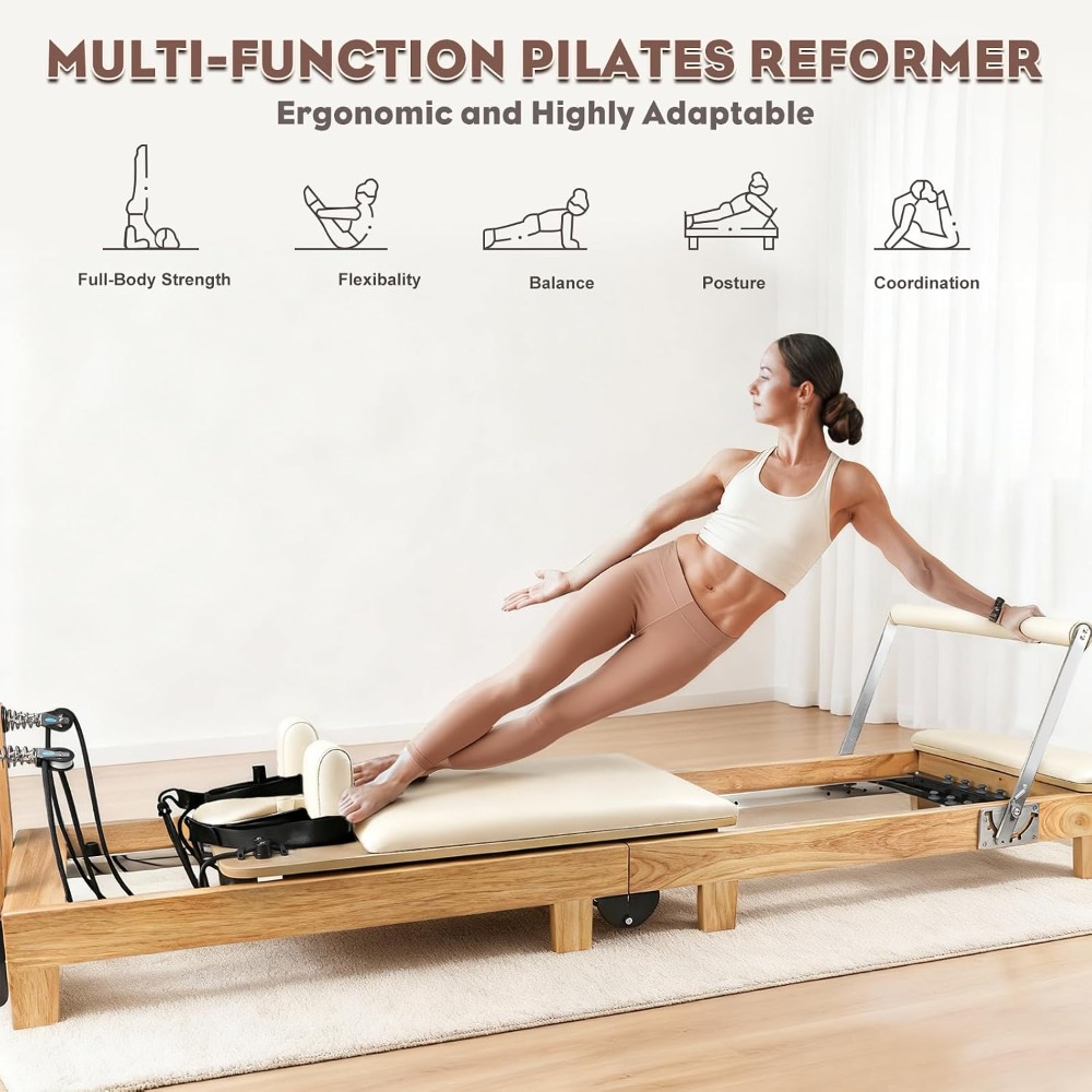 94,5 inch opvouwbare houten Pi - Pilates Reformer Spring recensie en prijs
